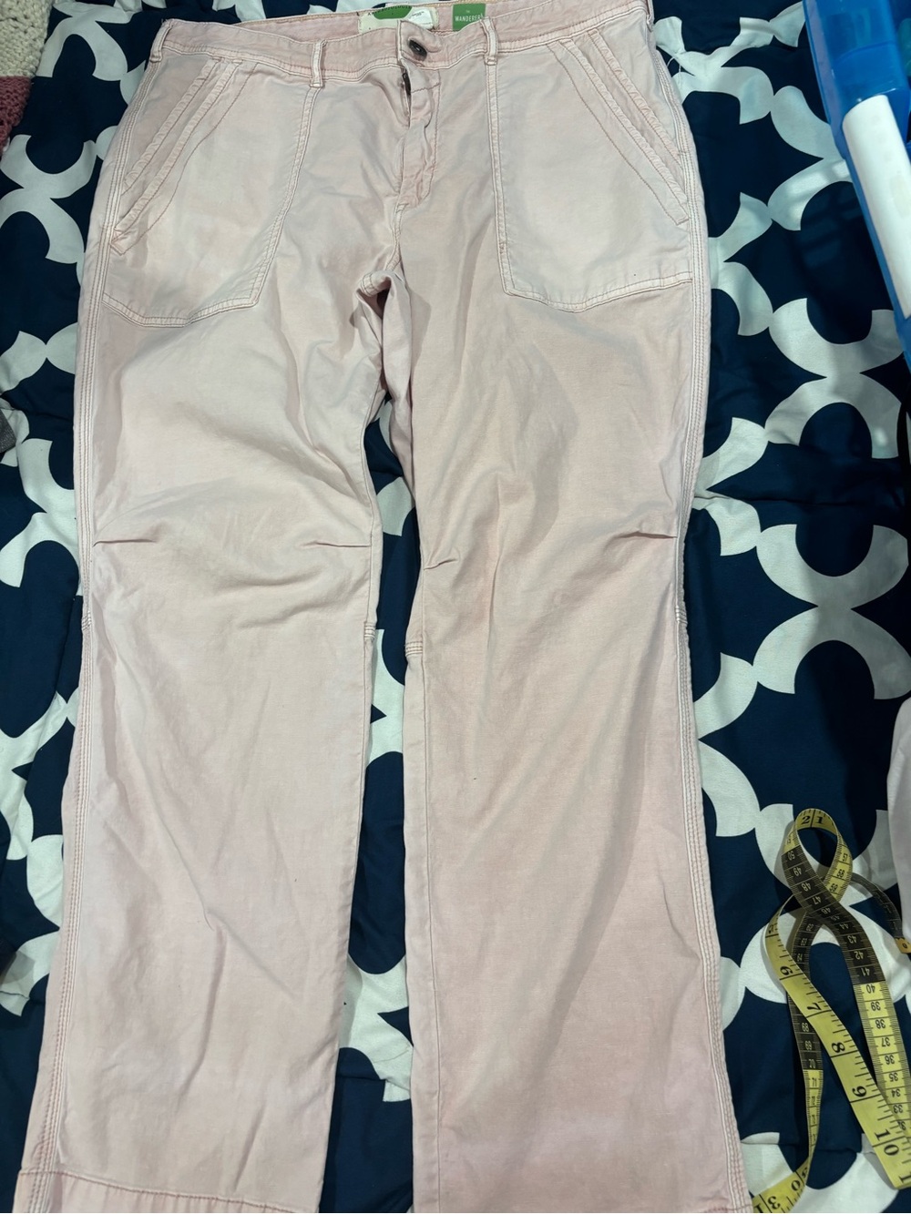 Anthropologie Pale Pink “the wanderer” Straight-Leg Jeans